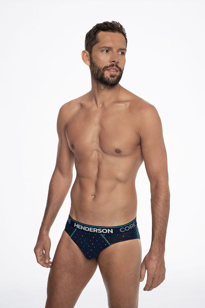 Henderson Men's Cotton Briefs Set - Luxury high-quality fitted cut briefs featuring elastic waistband with logo, available in multiple sizes, perfect for comfortable everyday wear.