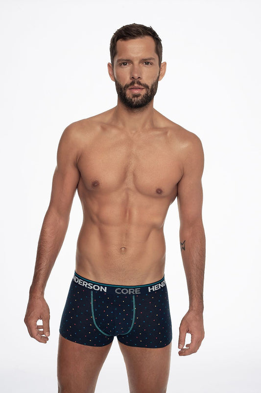 Henderson Men's Cotton Boxer Shorts Set featuring a stylish fitted cut, showcasing a patterned and solid pair in luxury cotton.