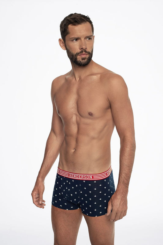 Elegant Henderson Men's Cotton Boxers Set featuring stylish fitted design, crafted from 95% cotton and 5% spandex for supreme comfort.