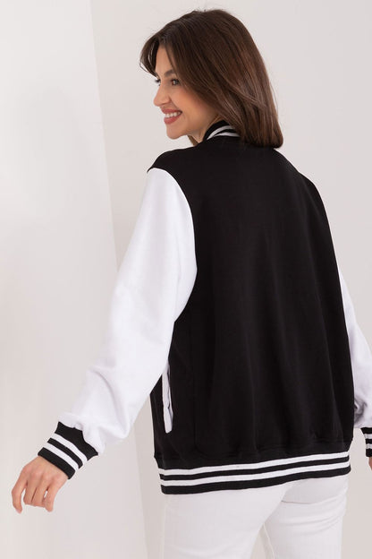 Relevance women's cotton sweatshirt showcasing a modern stand-up collar and high-quality fabric, ideal for combining comfort with elegance in activewear.