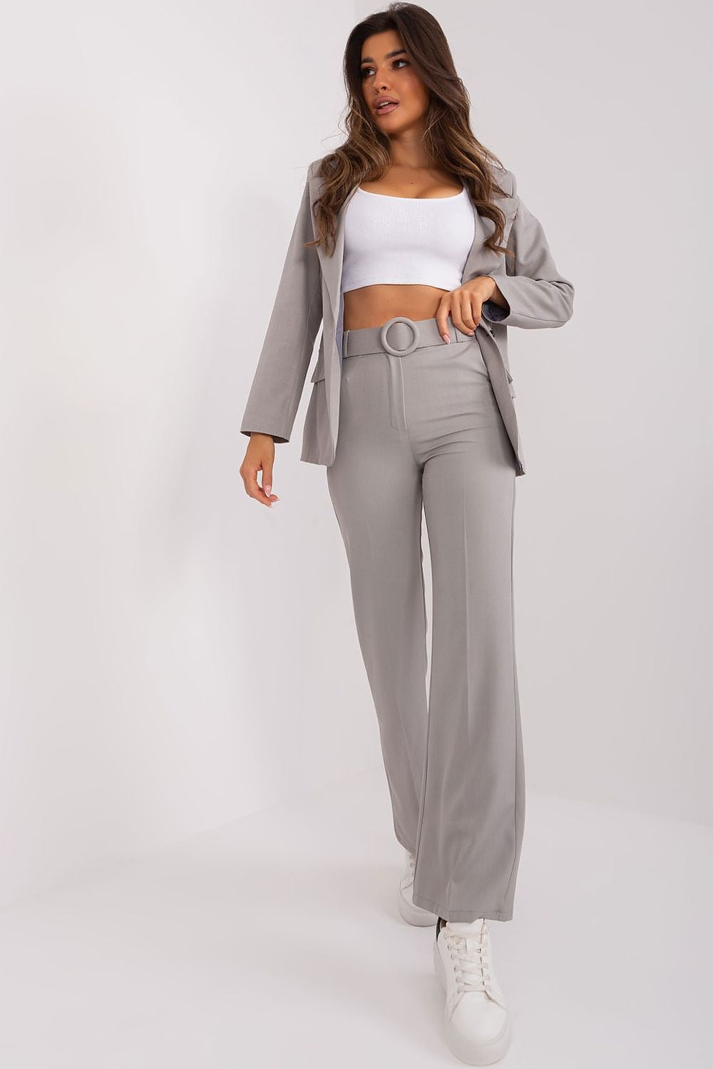 Chic and sophisticated women's flared pants by Italy Moda, perfect for formal occasions, crafted from luxurious polyester.