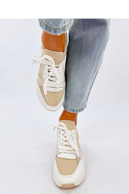 Inello Women's Wedge Heel Sneakers in elegant ecological leather, showcasing a comfortable sock-like fit and 6.5 cm high design, perfect for stylish sport wear.