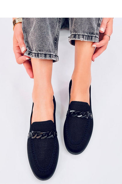 Luxury openwork moccasins from Inello with cushion insole and elegant chain detail, perfect for stylish women, showcasing a subtle pattern in ecological suede.