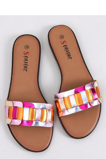 Luxurious women's flip-flops by Inello featuring braided straps in vibrant metallic hues, perfect for summer style.