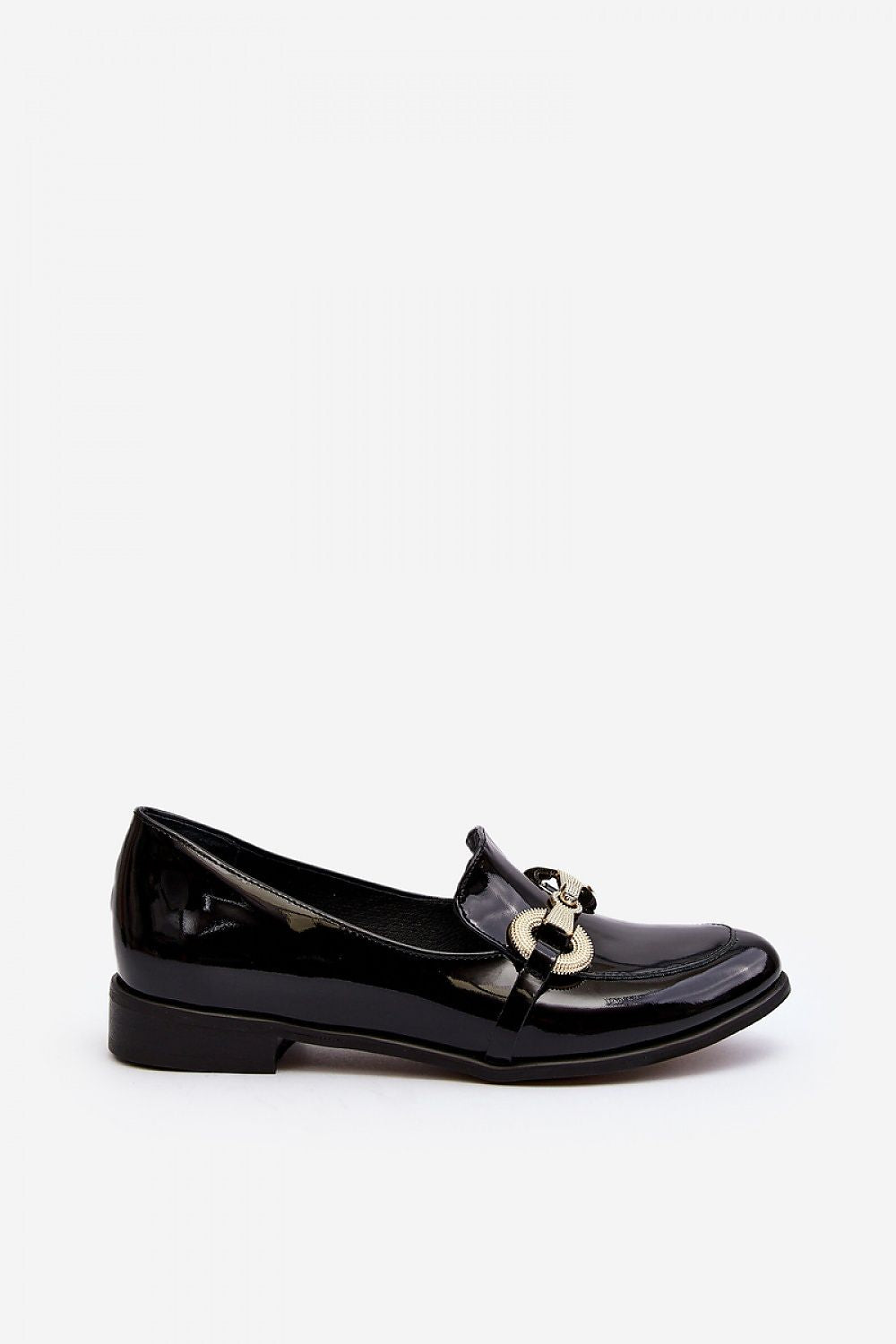 Sleek black leather moccasins designed by Step in Style, featuring exquisite gold accents, embodying comfort and elegance for any occasion.