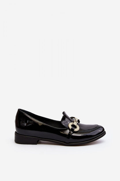 Sleek black leather moccasins designed by Step in Style, featuring exquisite gold accents, embodying comfort and elegance for any occasion.