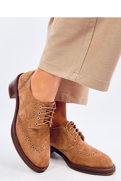 Stylish and comfortable ecological suede moccasin shoes for women from Inello, showcasing a chic lace-up style and a supportive 5cm heel.