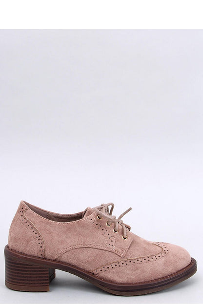 Elegant lace-up moccasins for women in eco-friendly suede by Inello, featuring a chic design and comfortable 5cm heel.
