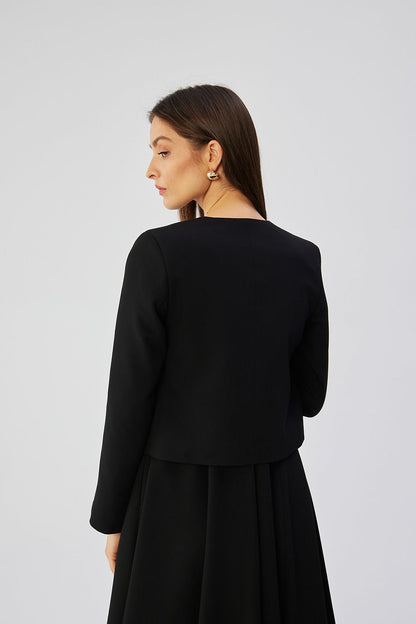 Stylove women's short jacket with imitation pocket detail, perfect for adding a touch of sophistication to any casual ensemble.