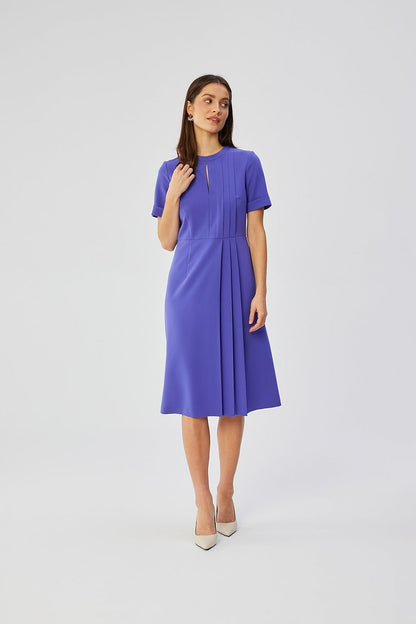 Stylove elegant A-Line cocktail dress with teardrop neckline, showcasing exquisite craftsmanship and decorative pleats, perfect for sophisticated occasions.