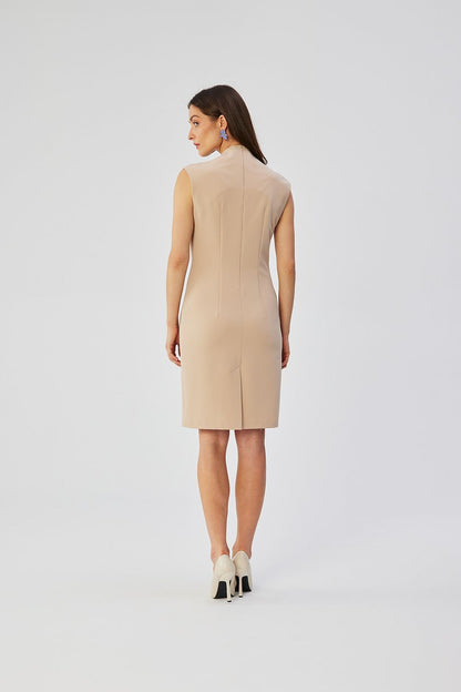 Stylove elegant daydress featuring a sophisticated envelope neckline and sensual back opening, perfect for warm weather and upscale occasions.