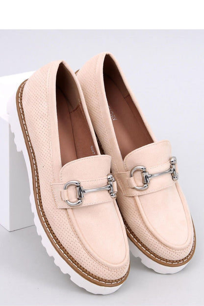 Elegant women's moccasins by Inello, featuring a high sole made of eco leather and suede, designed for luxurious comfort and style.