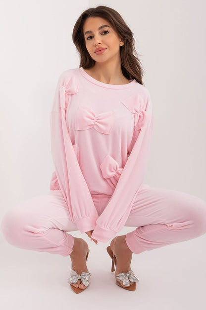 The soft and cozy texture of the Italy Moda velour set, highlighting the high-quality fabric for ultimate comfort and elegance.