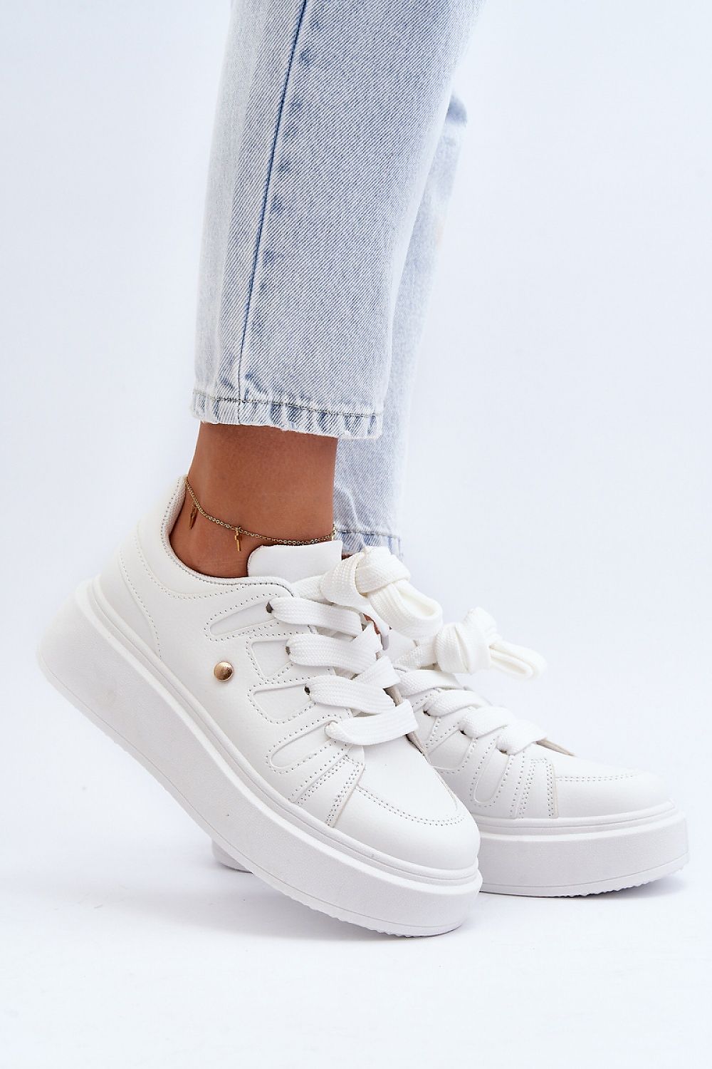 Eco leather women's platform sneakers by Step in style, featuring a soft insole for superior comfort, designed for chic everyday activities.