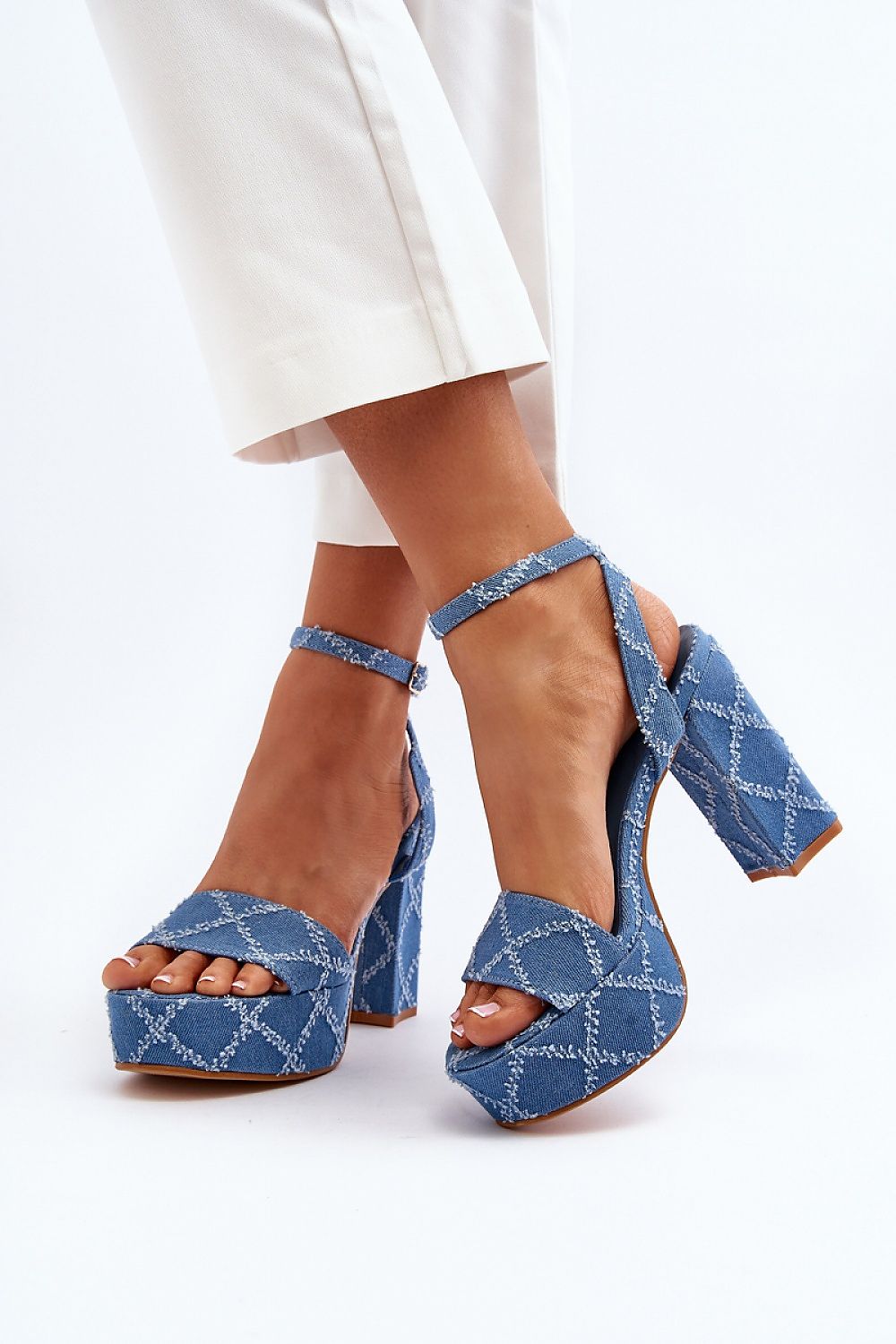 Full view of Step in Style's sophisticated women's stiletto heel sandals, showcasing their stylish design and adjustable strap, ideal for elegant summer outings.