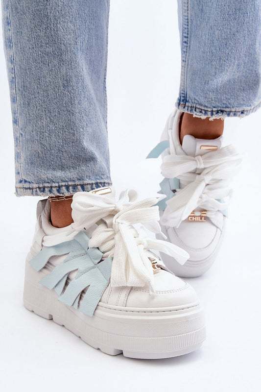 Luxury women's natural leather sneakers with a stylish 5.5 cm platform, designed by Step in Style, showcasing modern comfort and fashionable appeal.