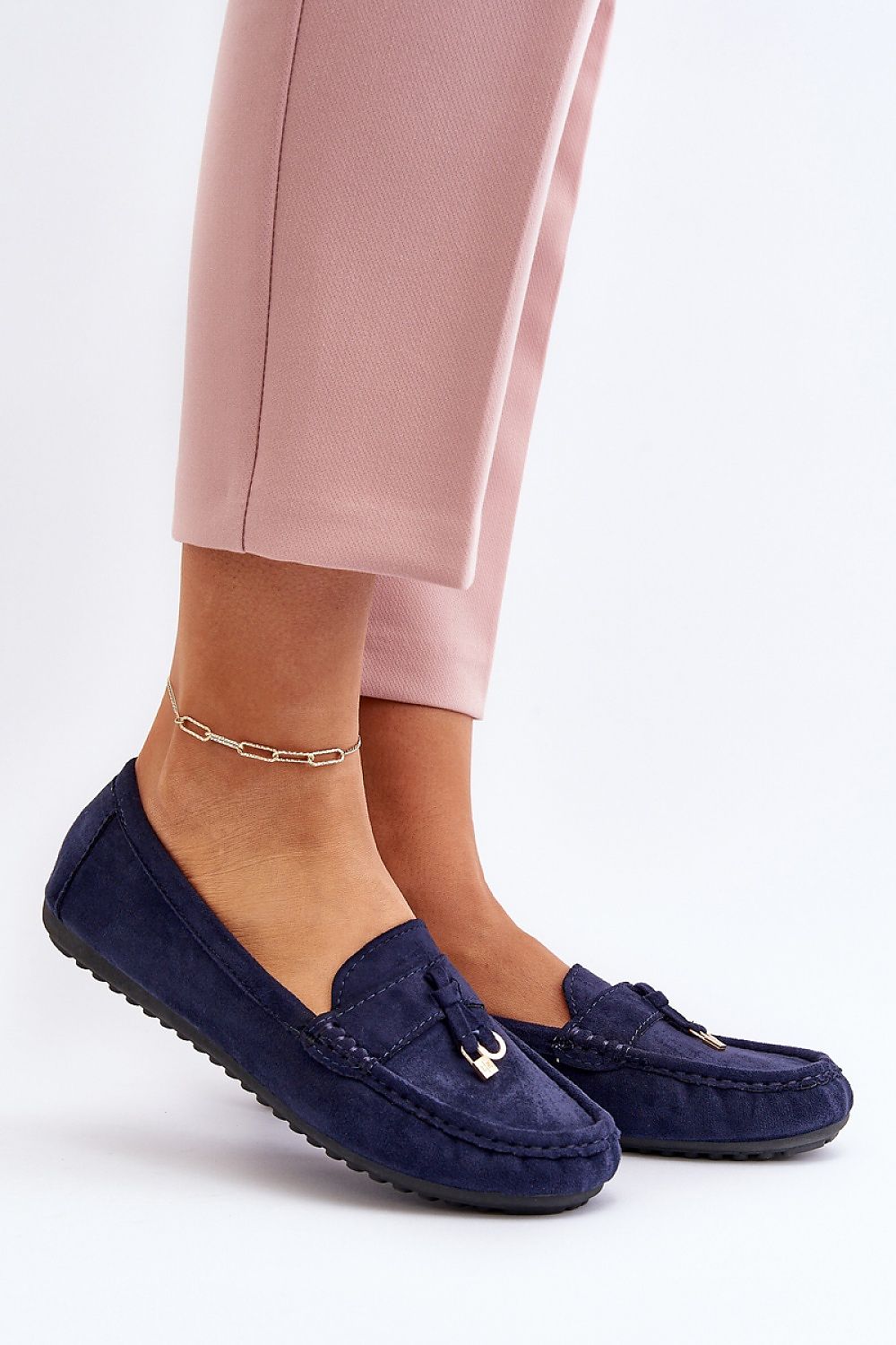 Luxurious Eco Suede Moccasins by Step in Style, featuring classic rounded nose design perfect for summer outings.