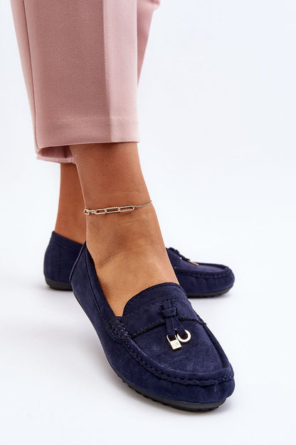 Elegant and comfortable Eco Suede Moccasins by Step in Style, ideal for enhancing your summer wardrobe with their chic rounded nose design.