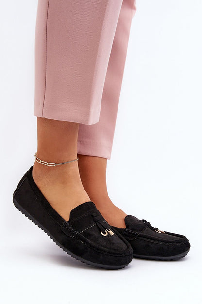 Luxurious eco suede moccasins by Step in Style, featuring a classic rounded nose design, perfect for enhancing summer outfits.