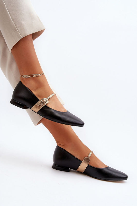Step in style luxury natural leather ballet flats showcasing adjustable buckle strap and rounded toe, perfect for elegant spring-summer outfits.