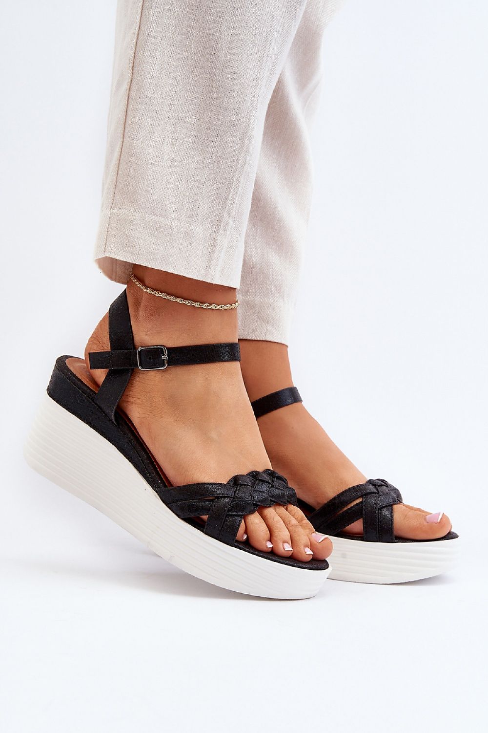 Elegant women's kitten heel sandals by Step in style featuring an adjustable buckle strap and eco leather insole, perfect for summer styling.