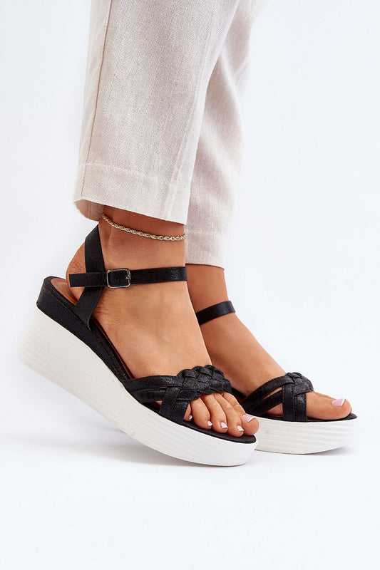 Elegant women's kitten heel sandals by Step in style featuring an adjustable buckle strap and eco leather insole, perfect for summer styling.