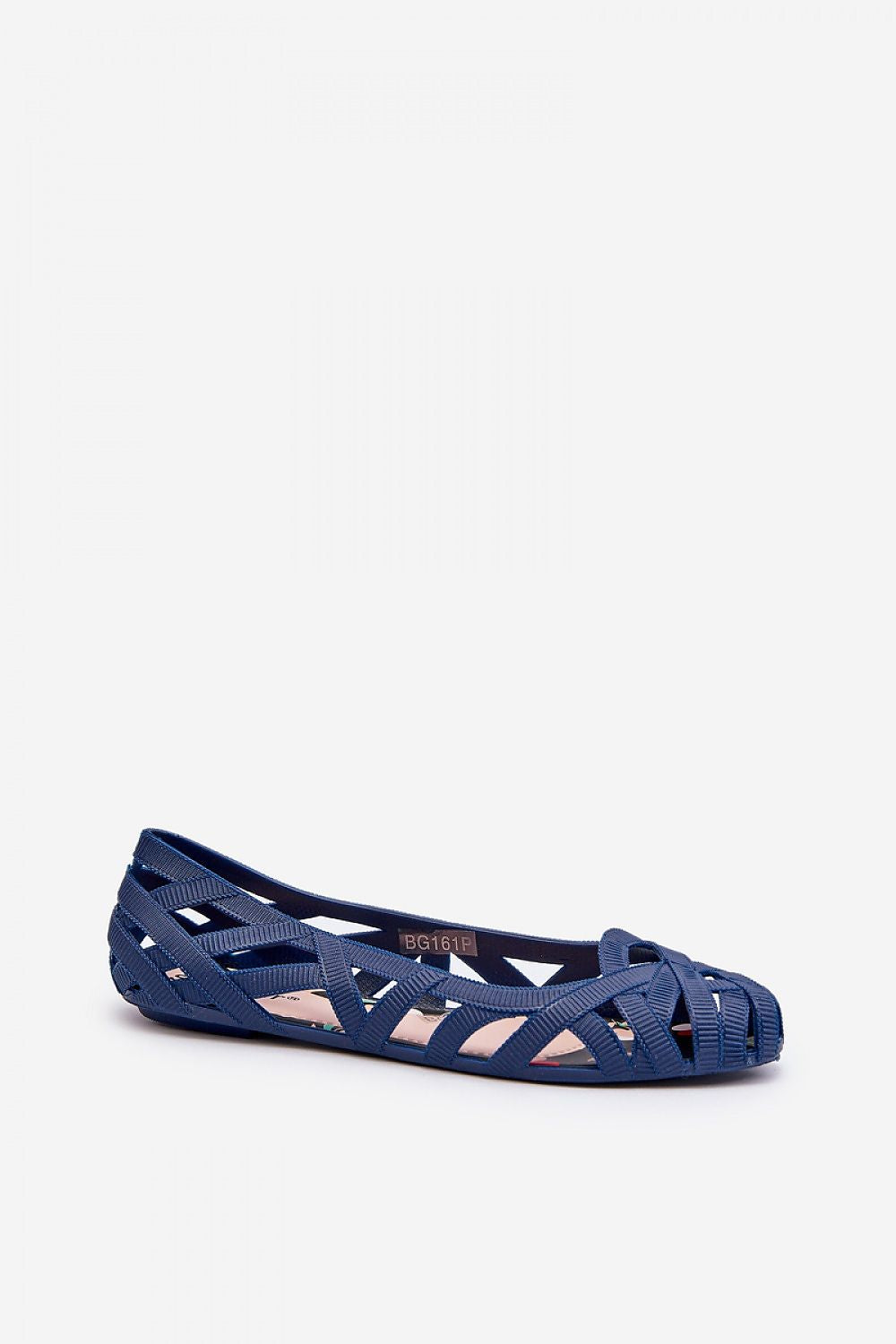 Step in style women's luxury rubber ballerina flats with decorative intertwining stripes and a stylish almond nose, perfect for summer outfits.
