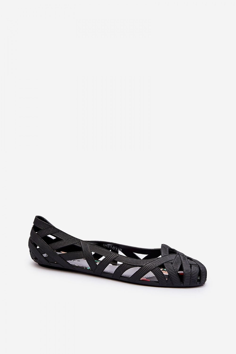 Elegant luxury women's rubber ballerina flats by Step in Style featuring decorative intertwining stripes and an almond nose design, perfect for warm weather.