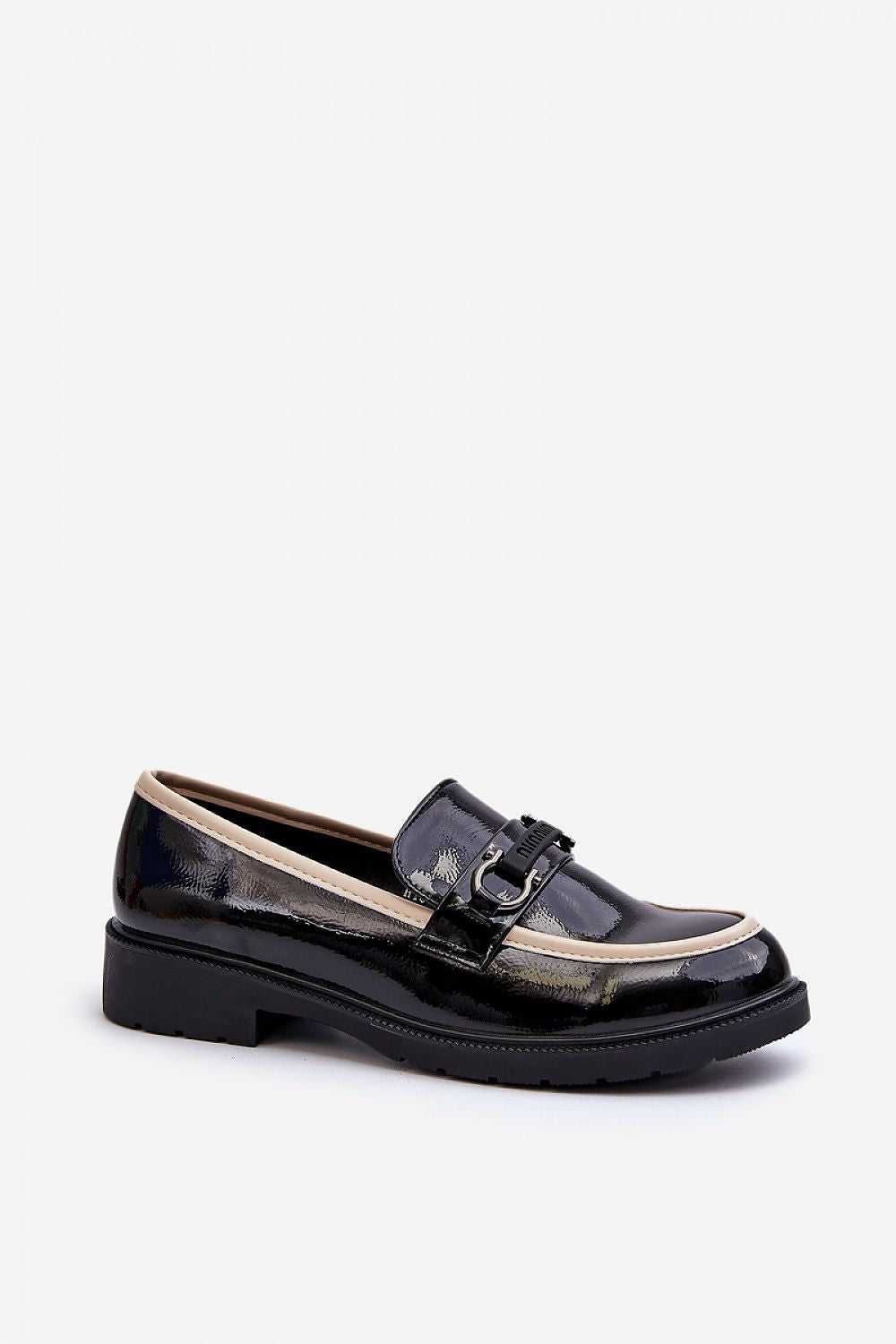 Chic S.Barski half shoes in premium artificial leather, showcasing a classic rounded nose and flat heel, ideal for sophisticated outfits. Designed by Step in style.