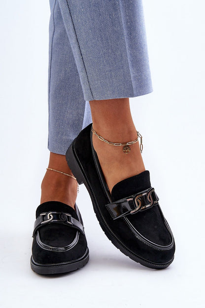 S.Barski's elegant women's moccasins with 3 cm heel, epitomising luxury and comfort in fashionable footwear.