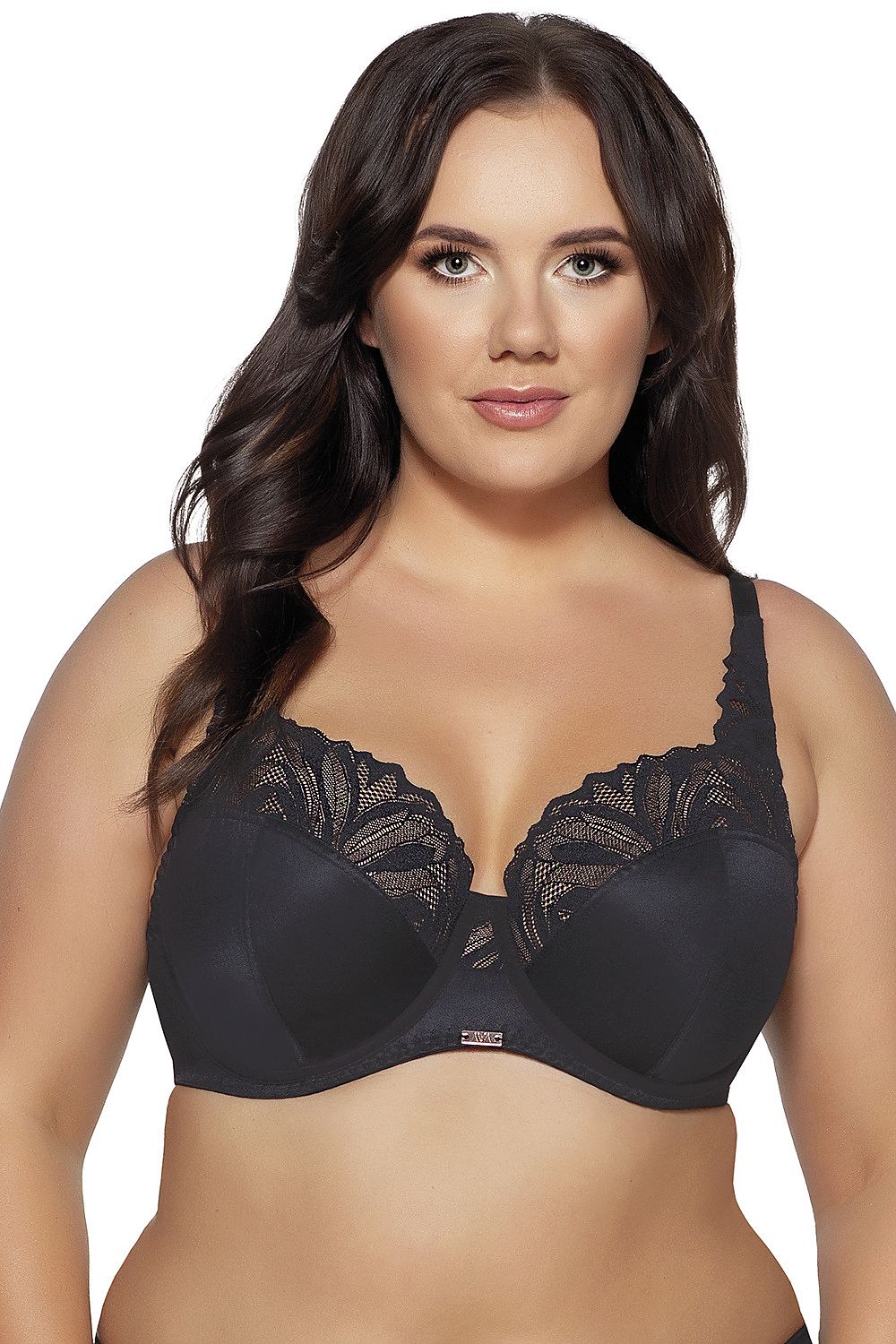 A stylish Ava Yasemin 2106 Soft Lace Bra by Ava, featuring delicate lace detailing and adjustable straps, exemplifying luxury and elegance in classic colours including black and beige.
