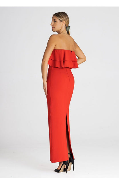 Chic Figl sleeveless maxi dress showcasing exquisite double ruffle details, perfect for elegant events.