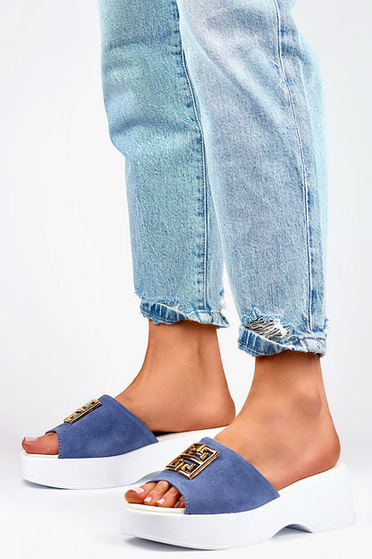PRIMO Women's Natural Leather Flip-Flops featuring a chic 5cm platform, ideal for stylish summer footwear that combines elegance and comfort.
