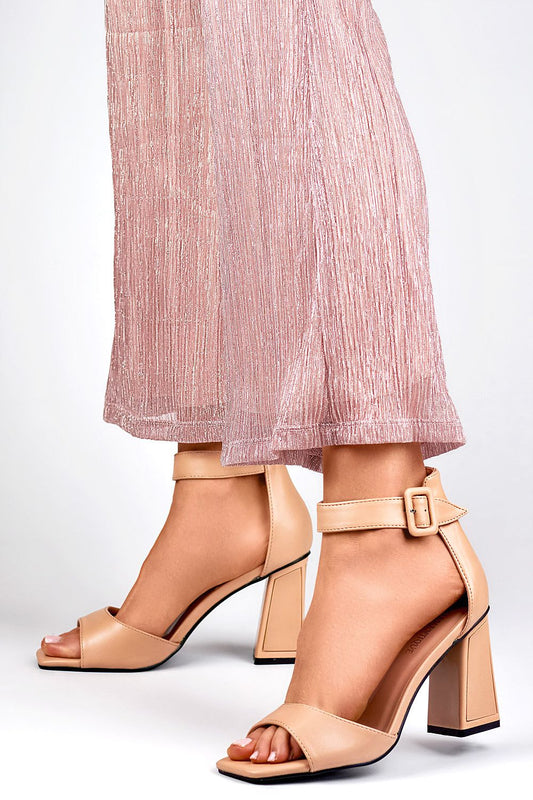 Elegant PRIMO 9cm heel sandals made of eco-friendly leather, showcasing an open toe design for ultimate summer comfort.