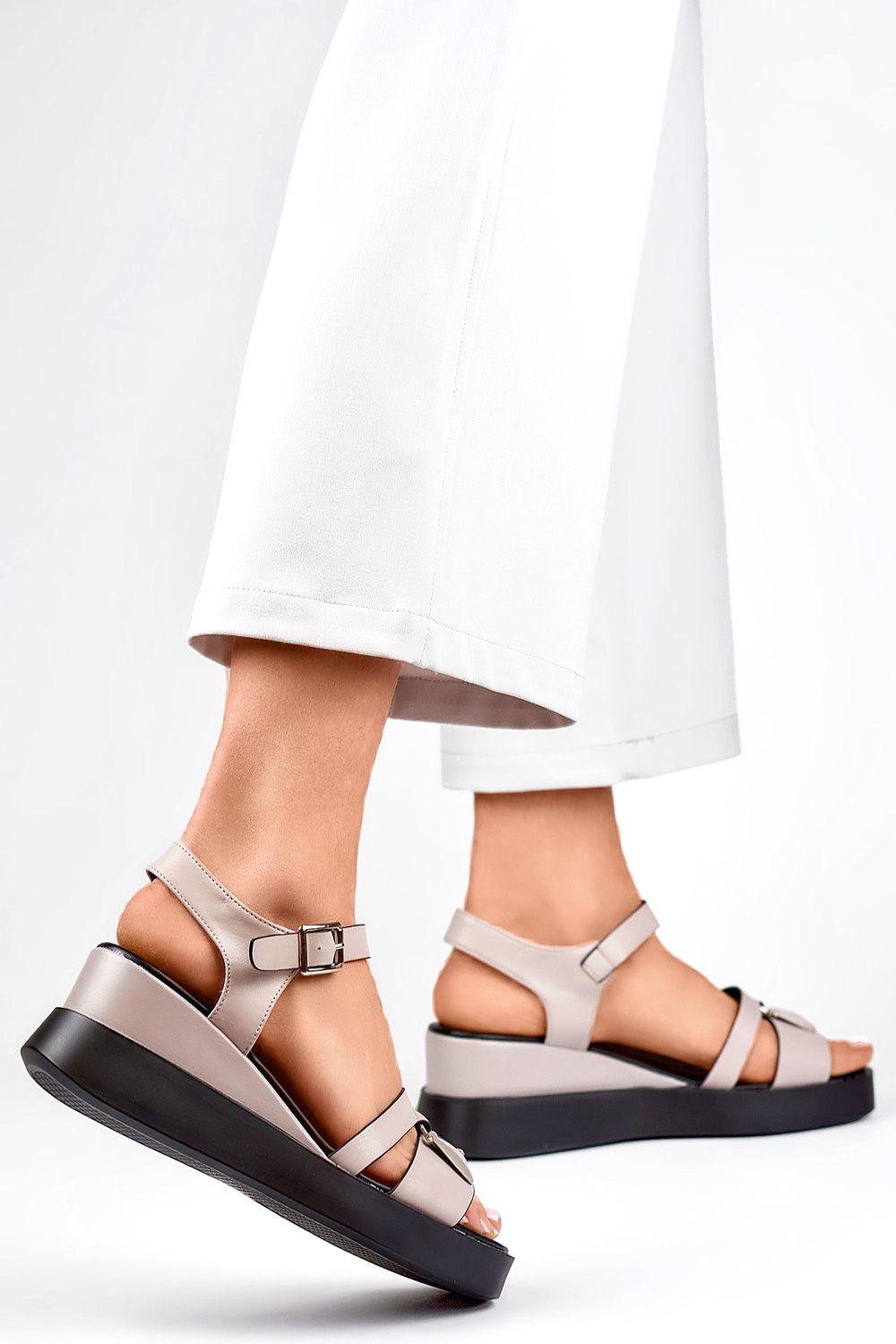 Elegant PRIMO Buskin Natural Leather Sandals featuring a 6cm ankle heel, perfect for summer with open-toe design and luxurious natural leather craftsmanship.
