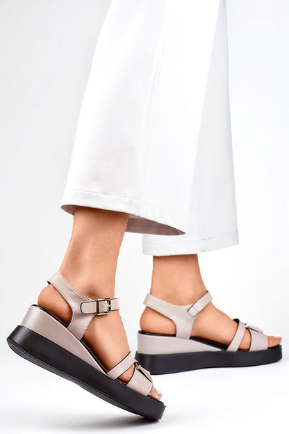 Elegant PRIMO Buskin Natural Leather Sandals featuring a 6cm ankle heel, perfect for summer with open-toe design and luxurious natural leather craftsmanship.