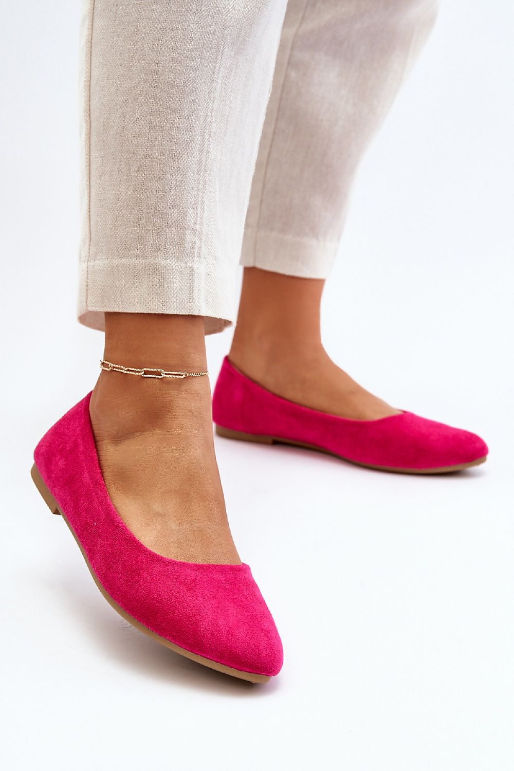 Luxurious eco-suede ballerina shoes featuring a soft leather insole by Step In Style, ideal for stylish comfort.