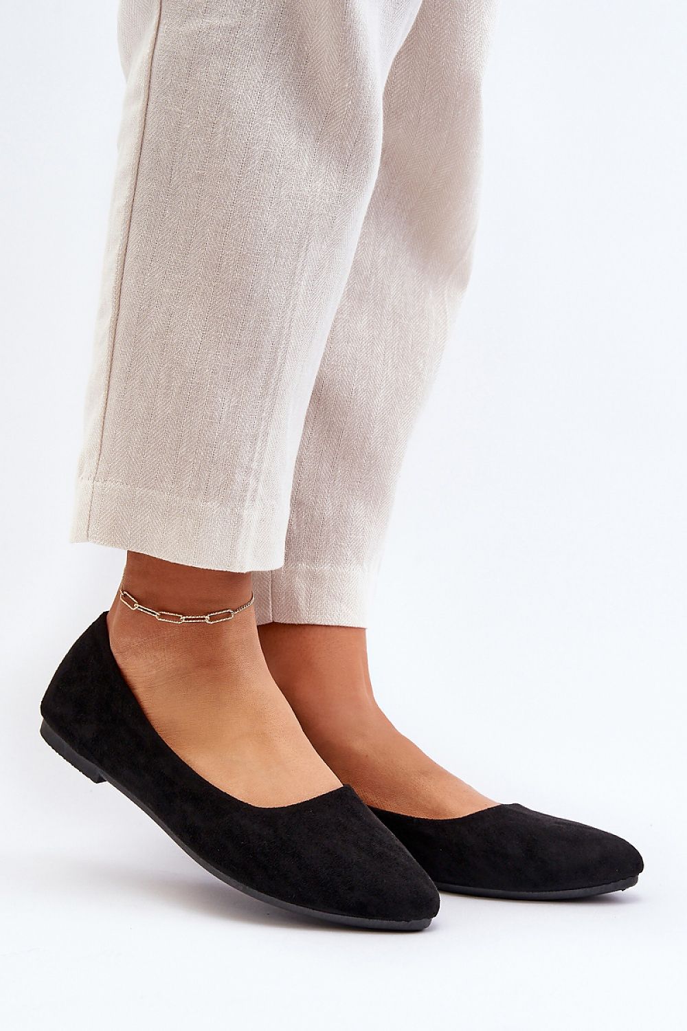 Elegant eco-suede ballet flats by Step in Style featuring a minimalist design and delicate appearance, ideal for adding sophistication to any outfit.