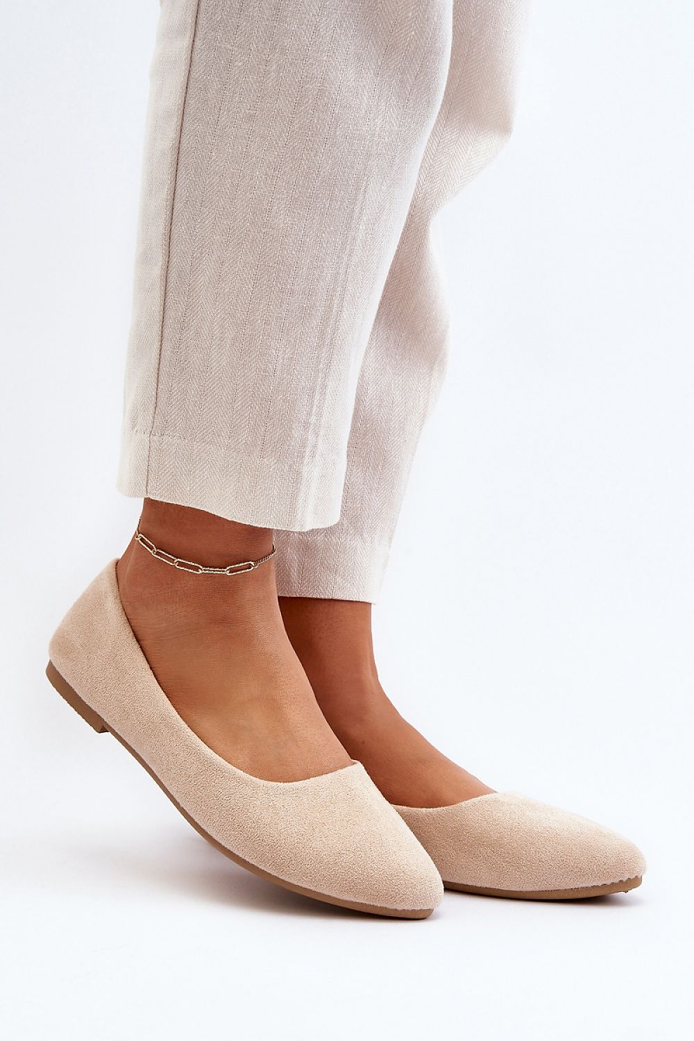 Versatile eco-suede ballet flats by Step in Style available in multiple sizes, elegantly designed to complement various outfits.