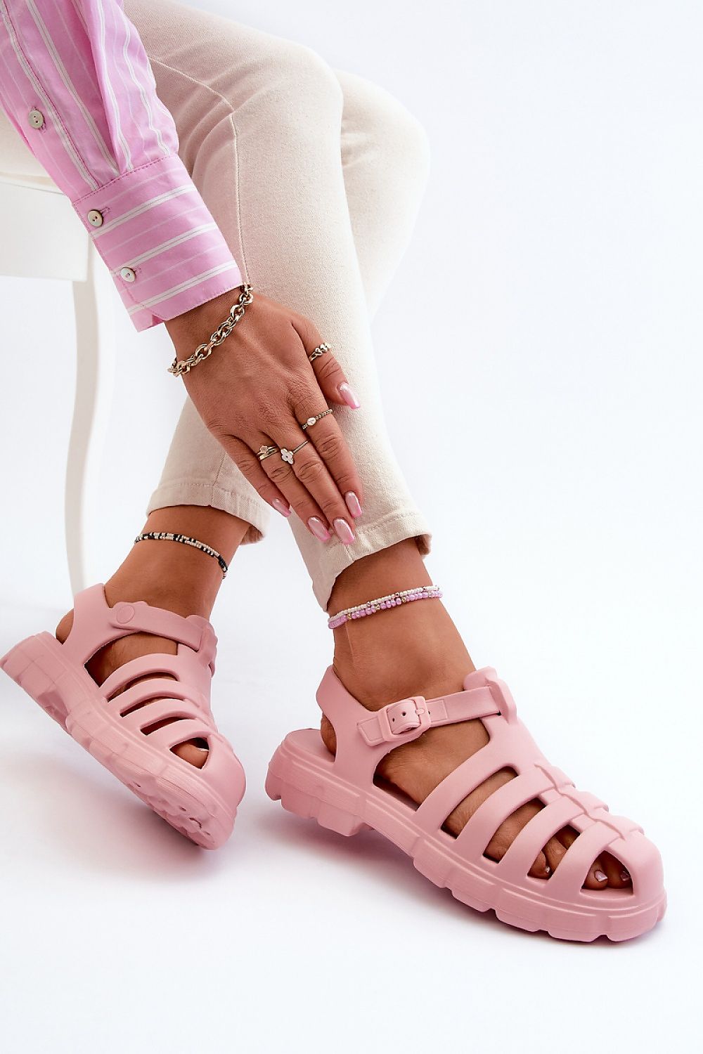 Elegant women's foam sandals by Step in Style, ideal for summer pool and beach outings, showcasing luxe comfort and chic design.