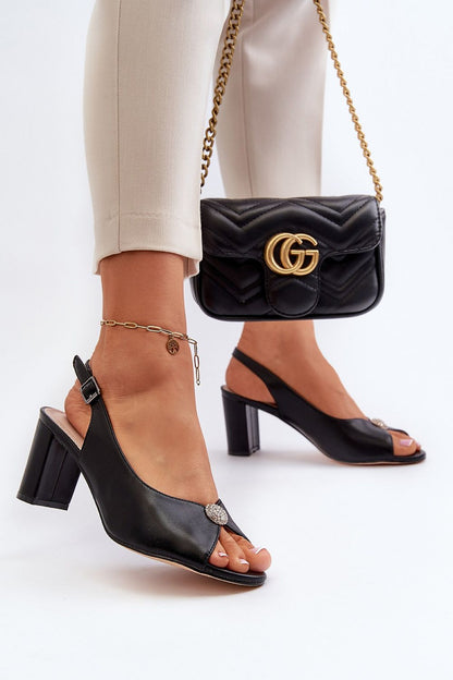 Chic eco leather sandals featuring a subtle shiny ornament, designed for comfort and elegance by Step in Style.