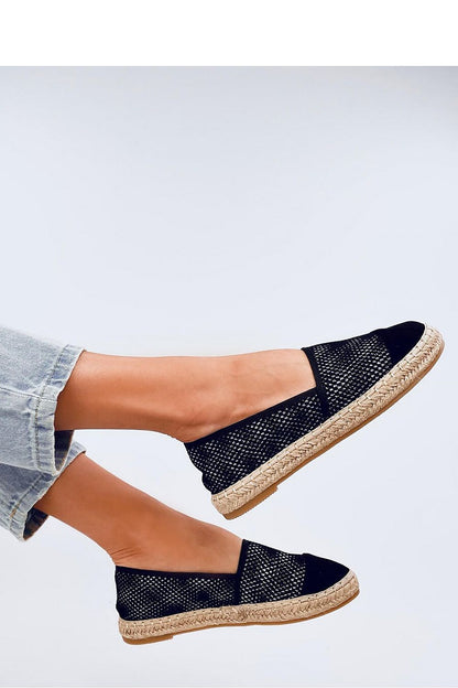 Inello Women's Elegant Eco-Friendly Espadrilles showcasing a stylish design with suede toes and shimmering mesh fabric, perfect for adding a timeless flair to any outfit.