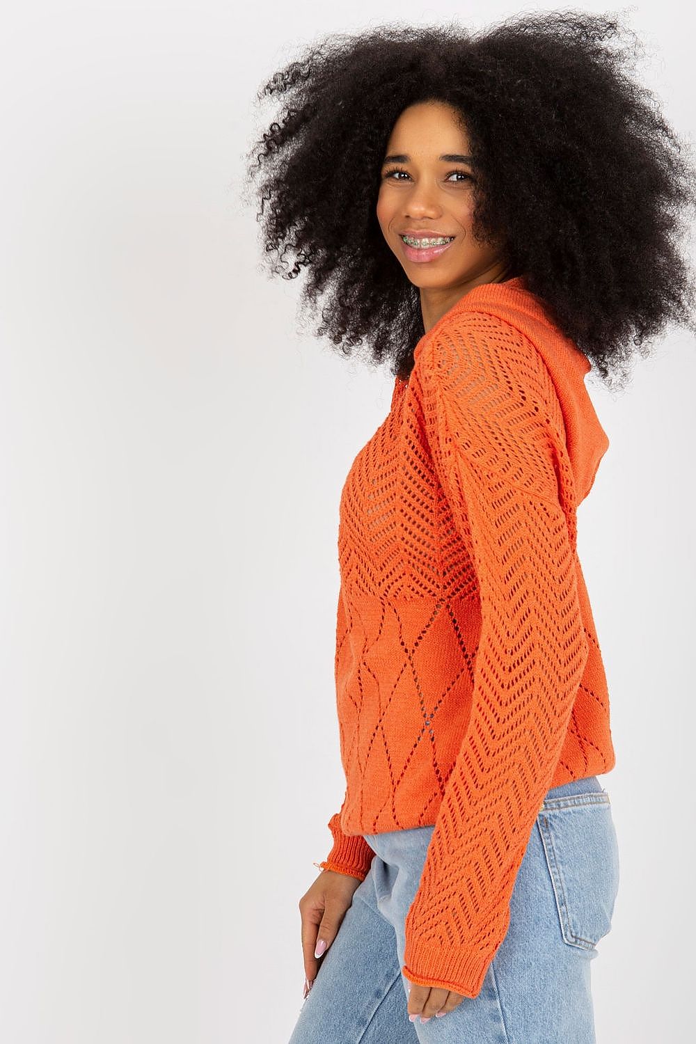 Versatile lightweight jumper with hood by Badu, crafted from soft cotton blend, perfect for sunny days and breezy evenings.