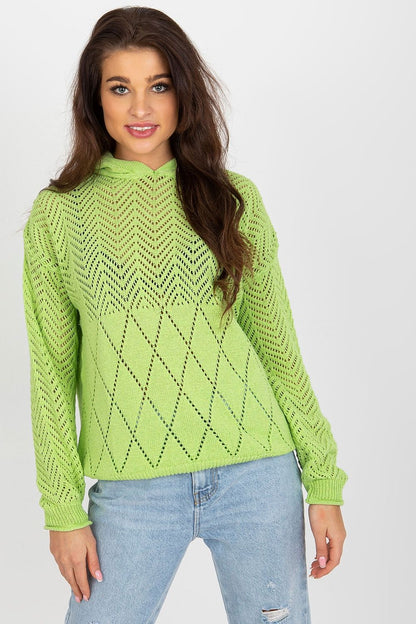 Sophisticated cotton blend summer sweater with unique openwork detail by Badu, perfect for adding a touch of luxury to everyday looks.