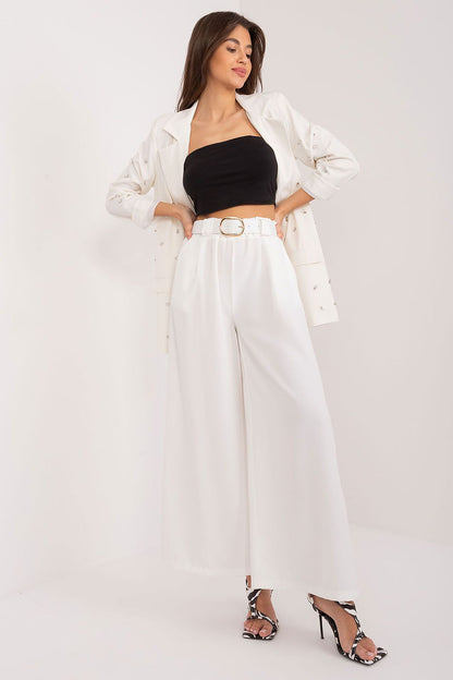 Luxury women's high waist palazzo trousers with pockets by Italy Moda, showcasing elegant design and superior comfort in a sophisticated fabric.