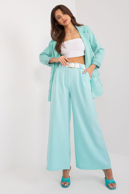 Italy Moda women's palazzo pants featuring a high waist design, wide legs, and stylish pockets, perfect for elegant outings and day-to-day wear.