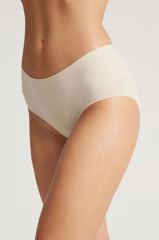 Luxury seamless women's panties by Gatta showcased in a light beige hue, expertly crafted from fine knit fabric, offering ultimate comfort and style. Ideal for daily wear.