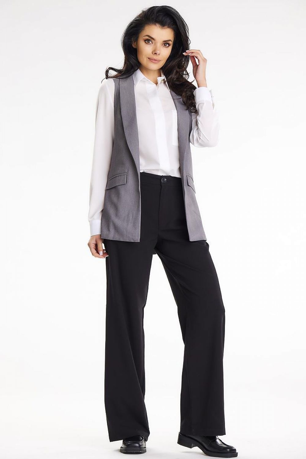 Fashionable women's vest designed by Awama, made with premium materials for a luxurious feel, perfect for business elegance.