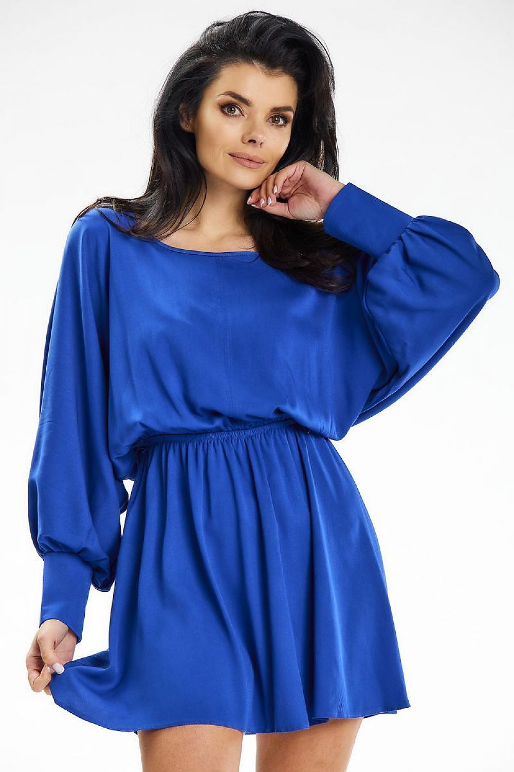 Chic Kimono top mini dress from Awama, designed for style and comfort with an elastic waistband.