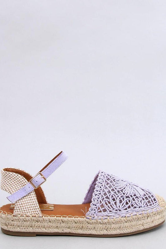 Inello Women's luxury espadrille sandals in ecological suede with adjustable ankle strap, featuring a delicate openwork design perfect for spring-summer fashion.